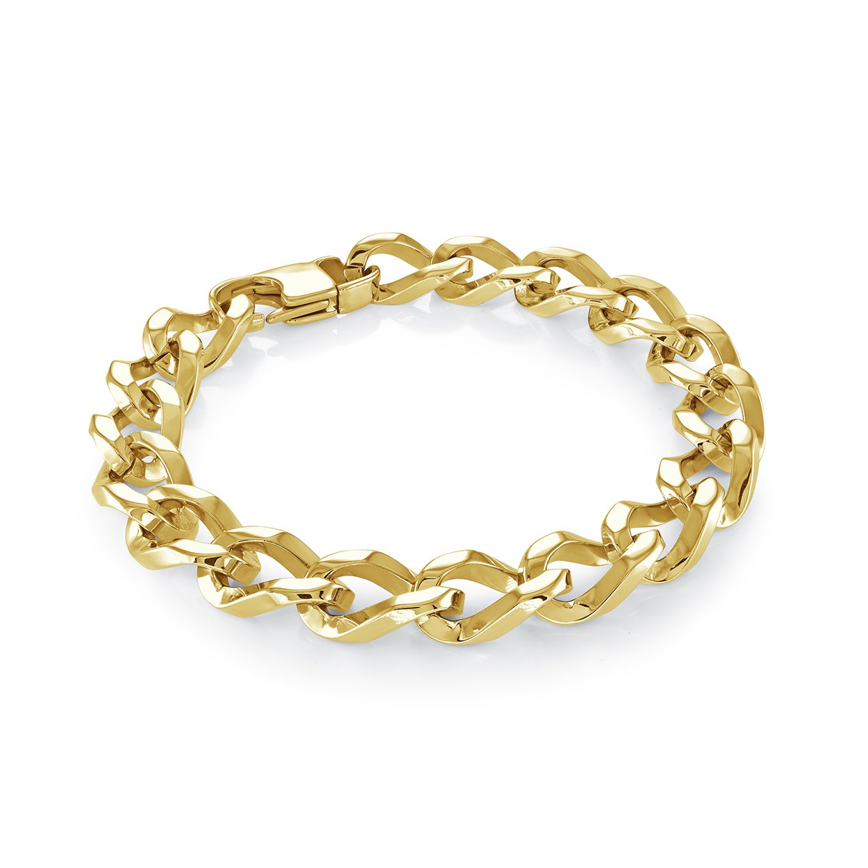 Italgem Steel Gold IP 10MM Twisted Curb Link Bracelet