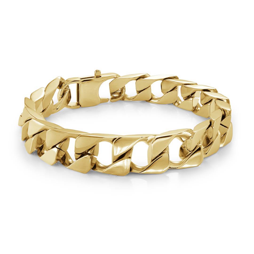 11MM Curb Link Bracelet, Stainless Steel