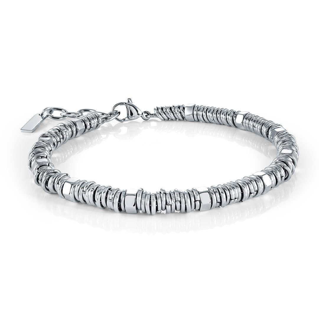 Multi Ring 4mm Steel Bracelet, 8.5"
