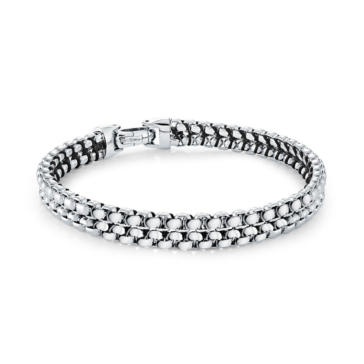Rounded Box and Black Cord Bracelet, 8"