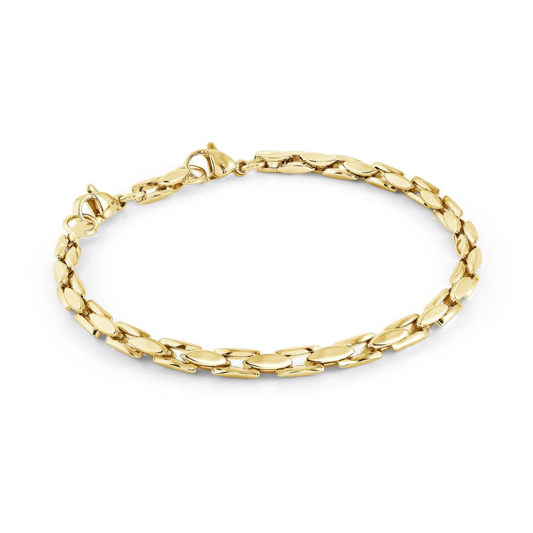 Yellow 4mm Oval Link Bracelet