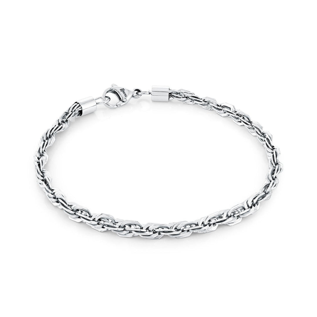 Italgem Stainless Steel 4mm Diamond-Cut Rope Bracelet