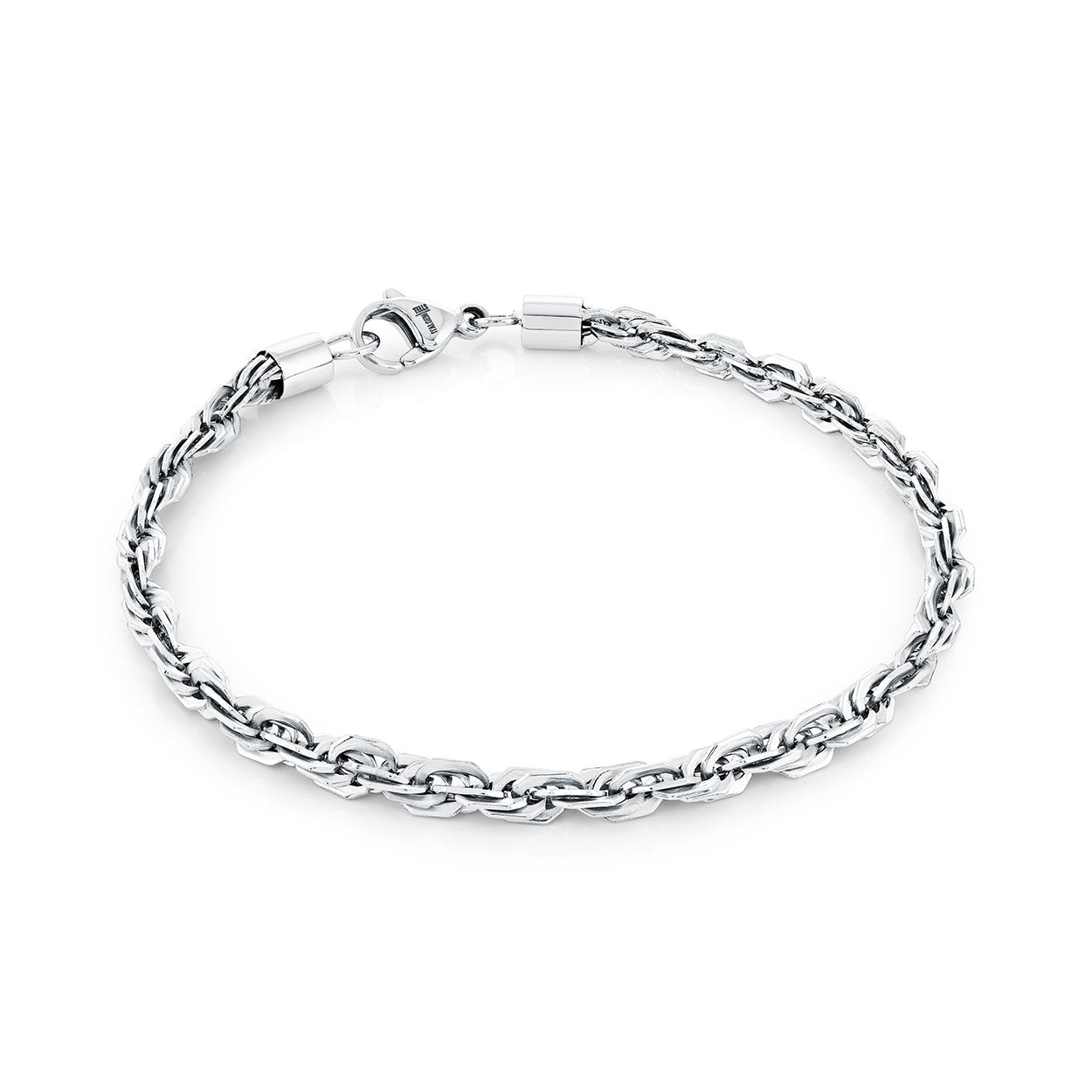 Italgem Stainless Steel 4mm Diamond-Cut Rope Bracelet