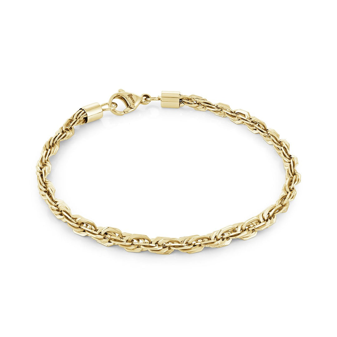 Italgem Gold-IP 4mm Diamond-Cut Rope Bracelet