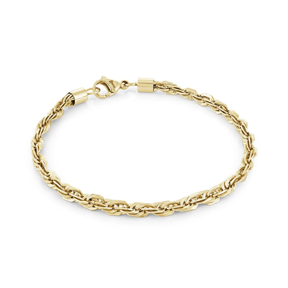 Yellow 4mm Diamond Cut Rope Bracelet, 8"