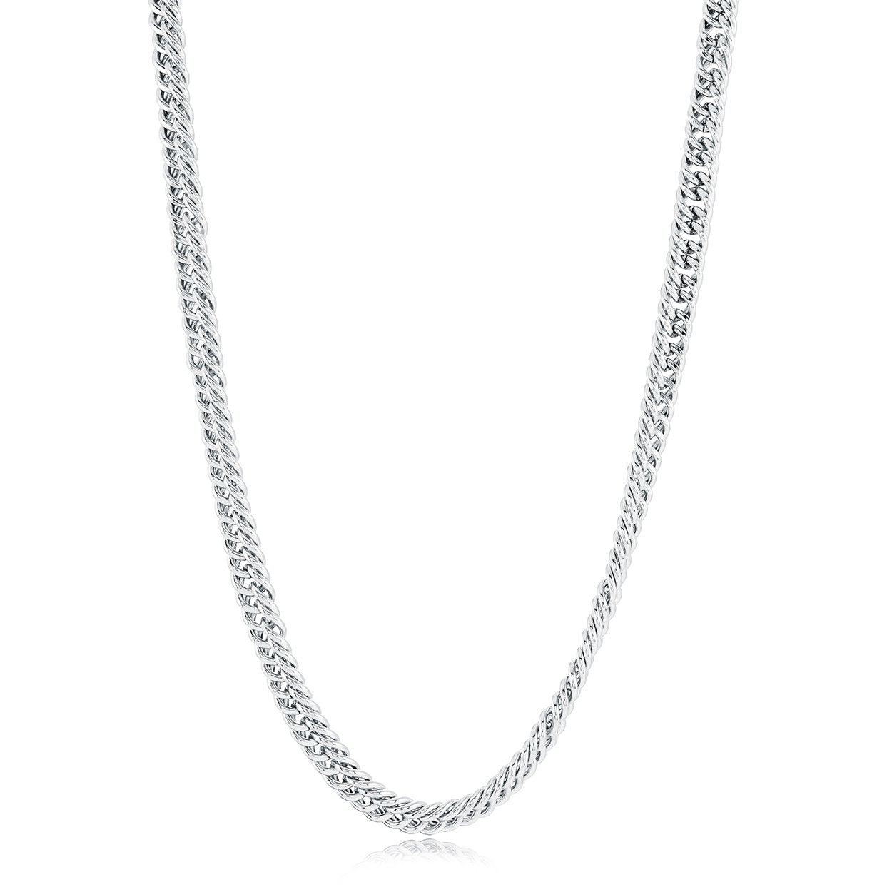Italgem Stainless Steel 6.4mm Double Curb Chain Necklace