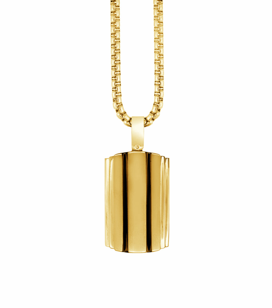 FINAL SALE - Italgem Gold & Black Dog Tag, 22"