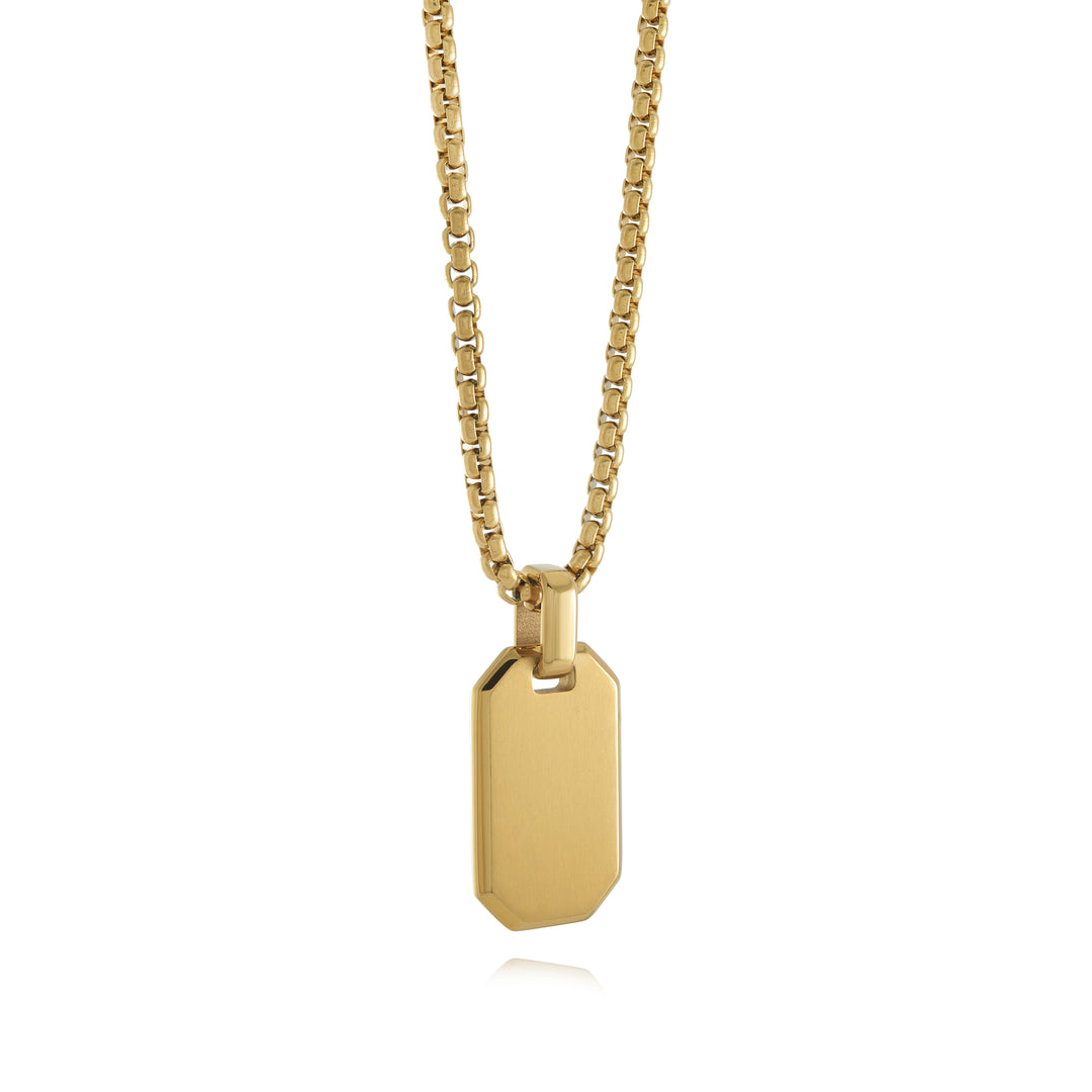 Brushed Dog Tag Pendant with Bevelled Edge