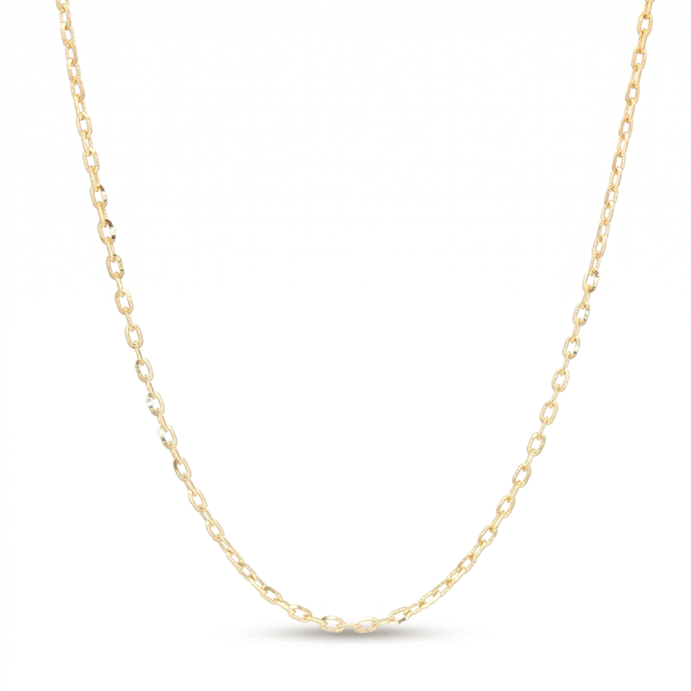 Yellow Gold Plated 1.7mm Cable Link Chain 25" Necklace