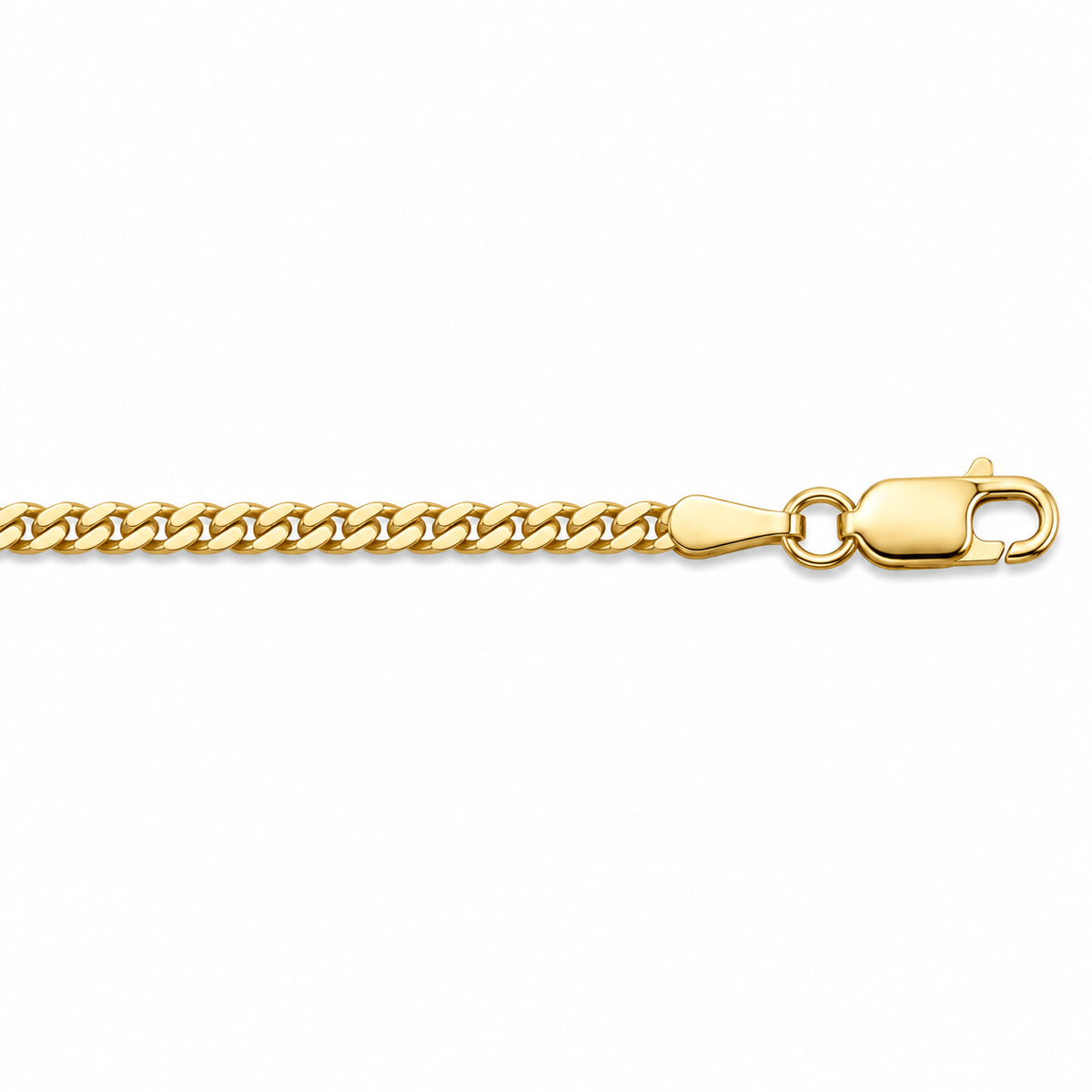 18k Gold Vermeil Over Sterling Silver 2mm Curb Link Chain 19.7" Necklace