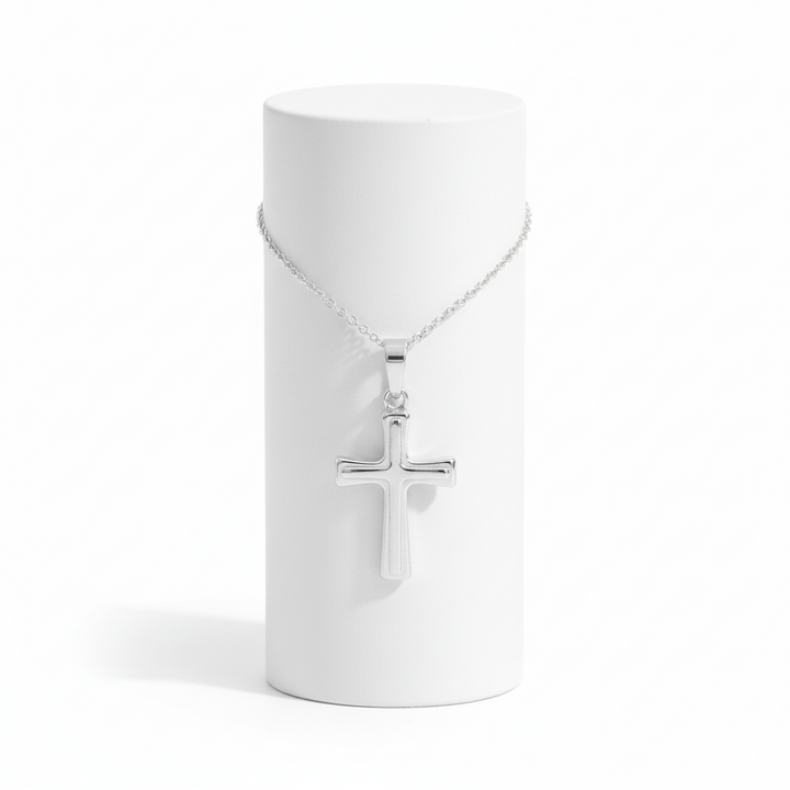 20MM Bevel Detail Cross Pendant