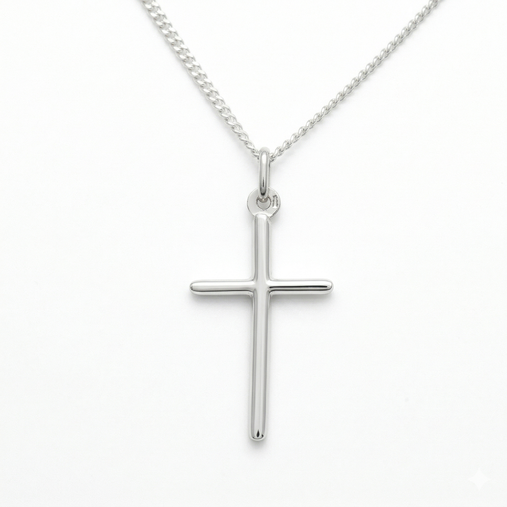 Rhodium-plated sterling silver