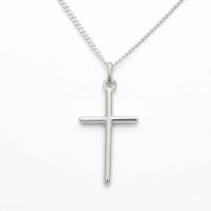 Rhodium-plated sterling silver