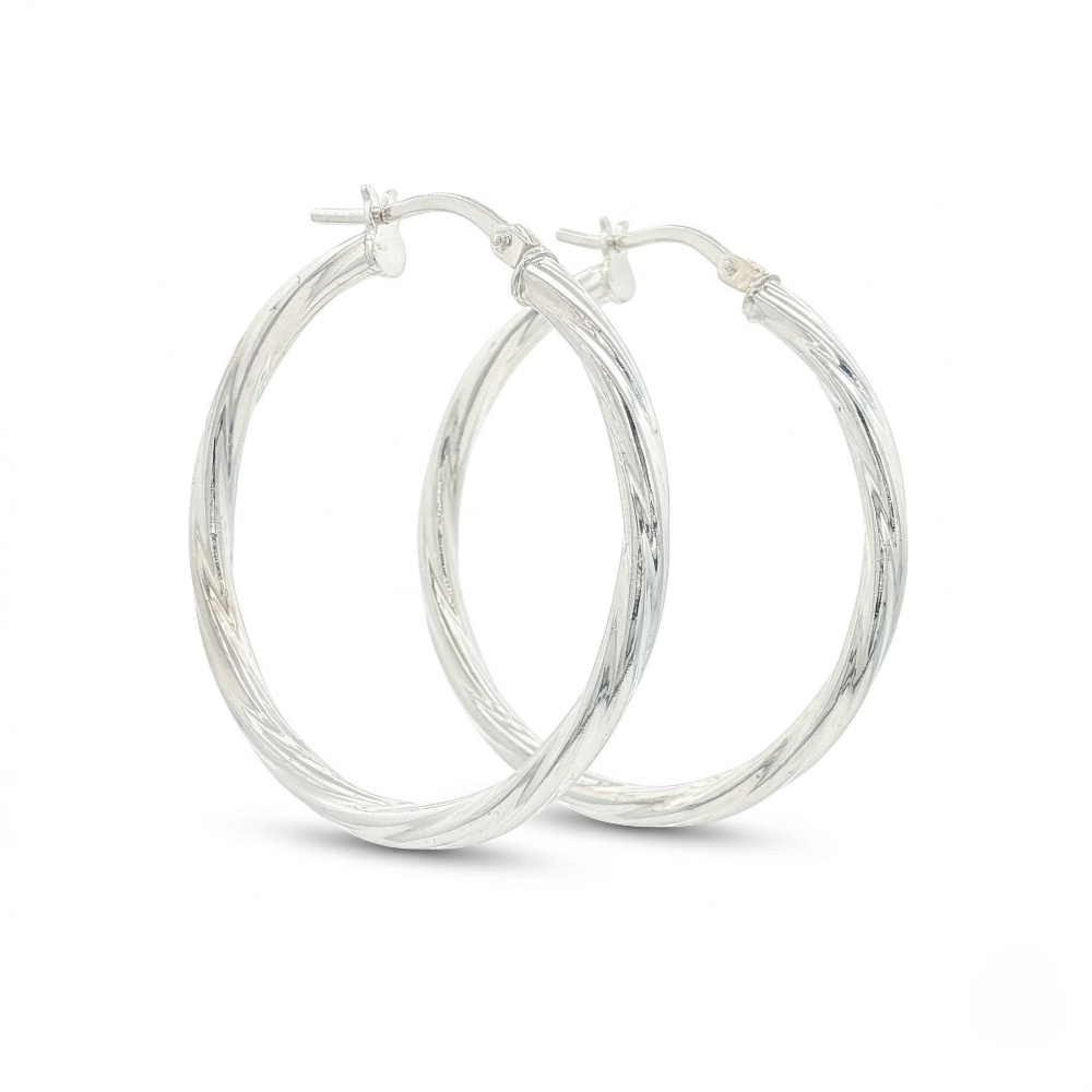 Ladies sterling silver twisted
