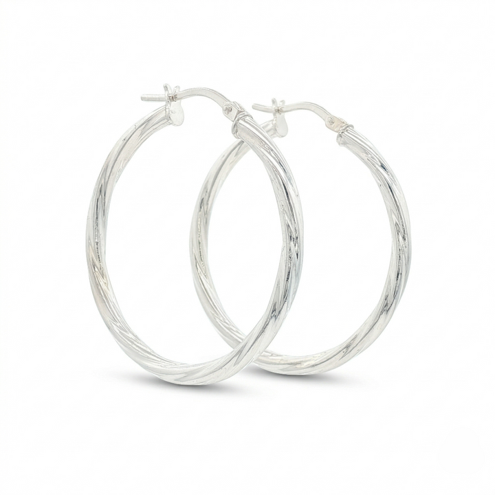 Ladies sterling silver twisted