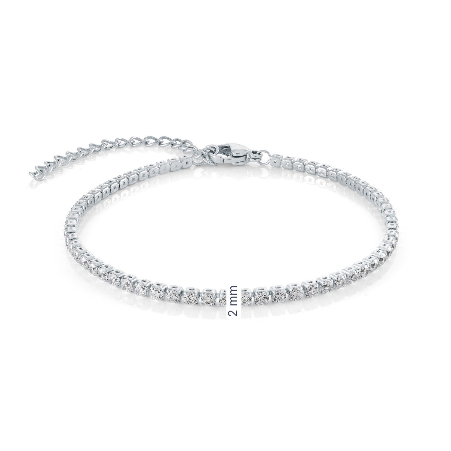 Children’s Stainless Steel 2mm White CZ Tennis Bracelet
