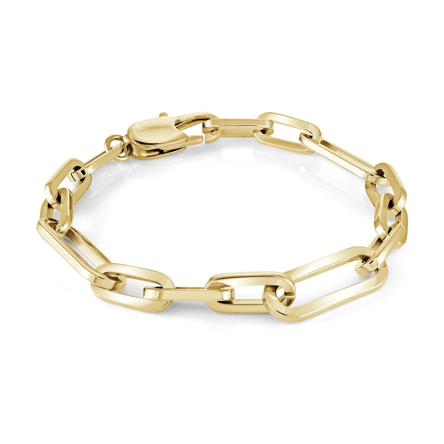 Gold IP 7MM Figaro Link Bracelet, 7.25"