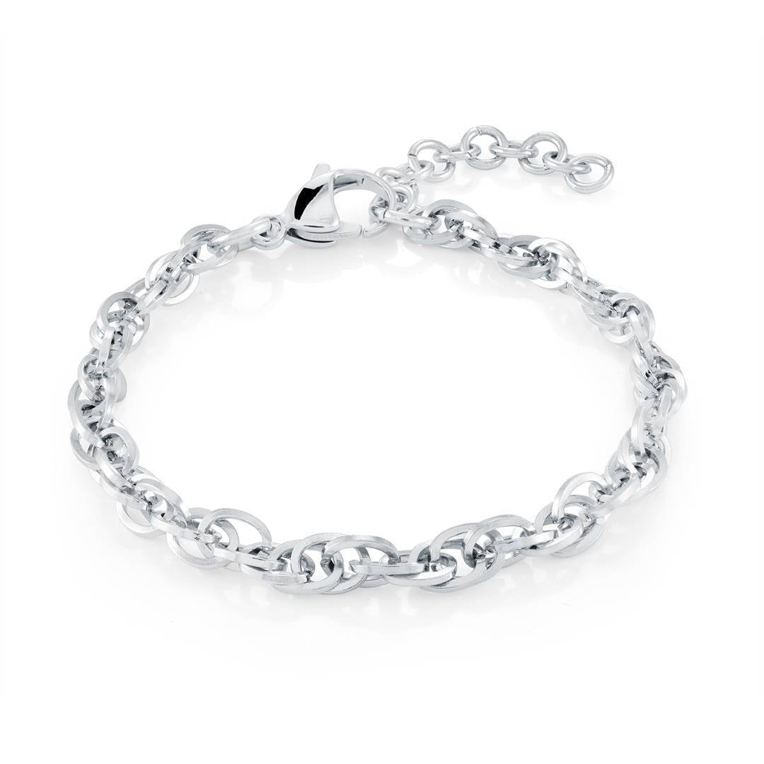 Stainless Steel 4.5mm Serpentine Twist Bracelet, 7.5"