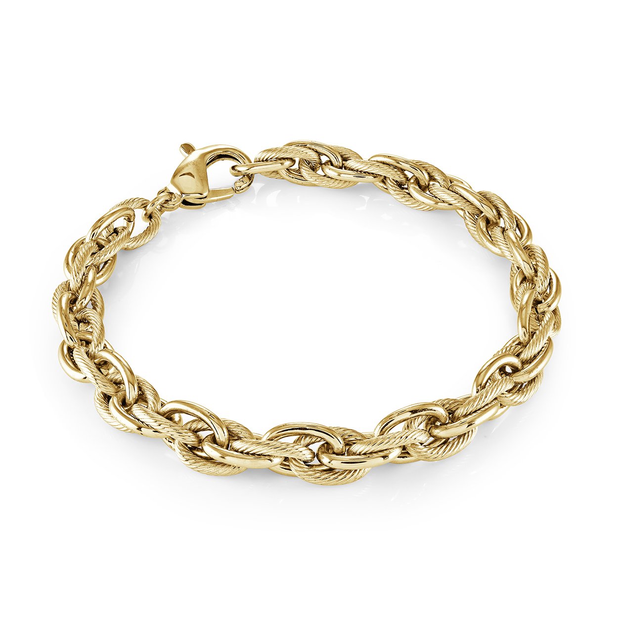 Veloria Triple Oval Link Gold IP Bracelet
