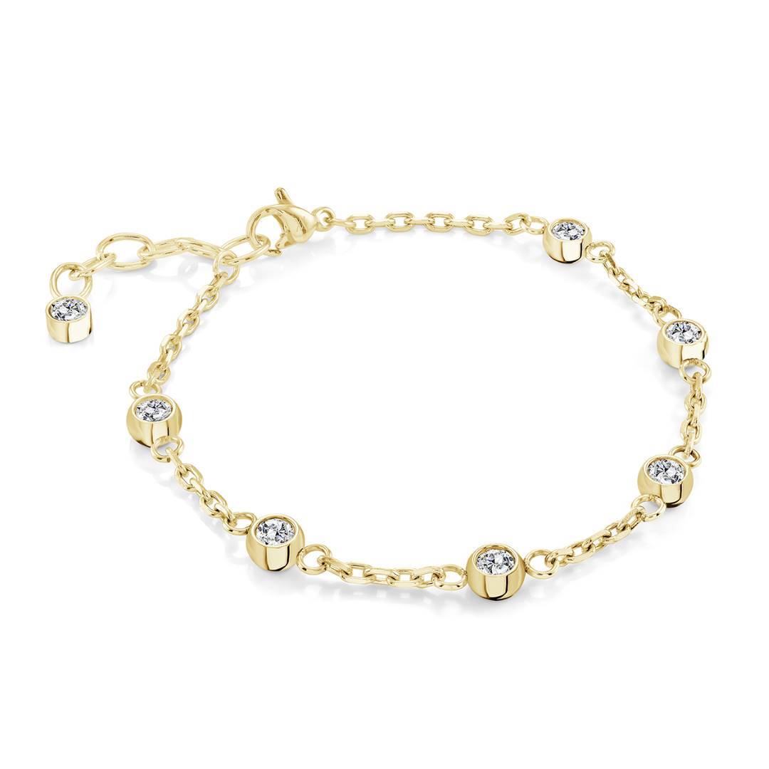 Children’s Gold IP CZ Station Bracelet