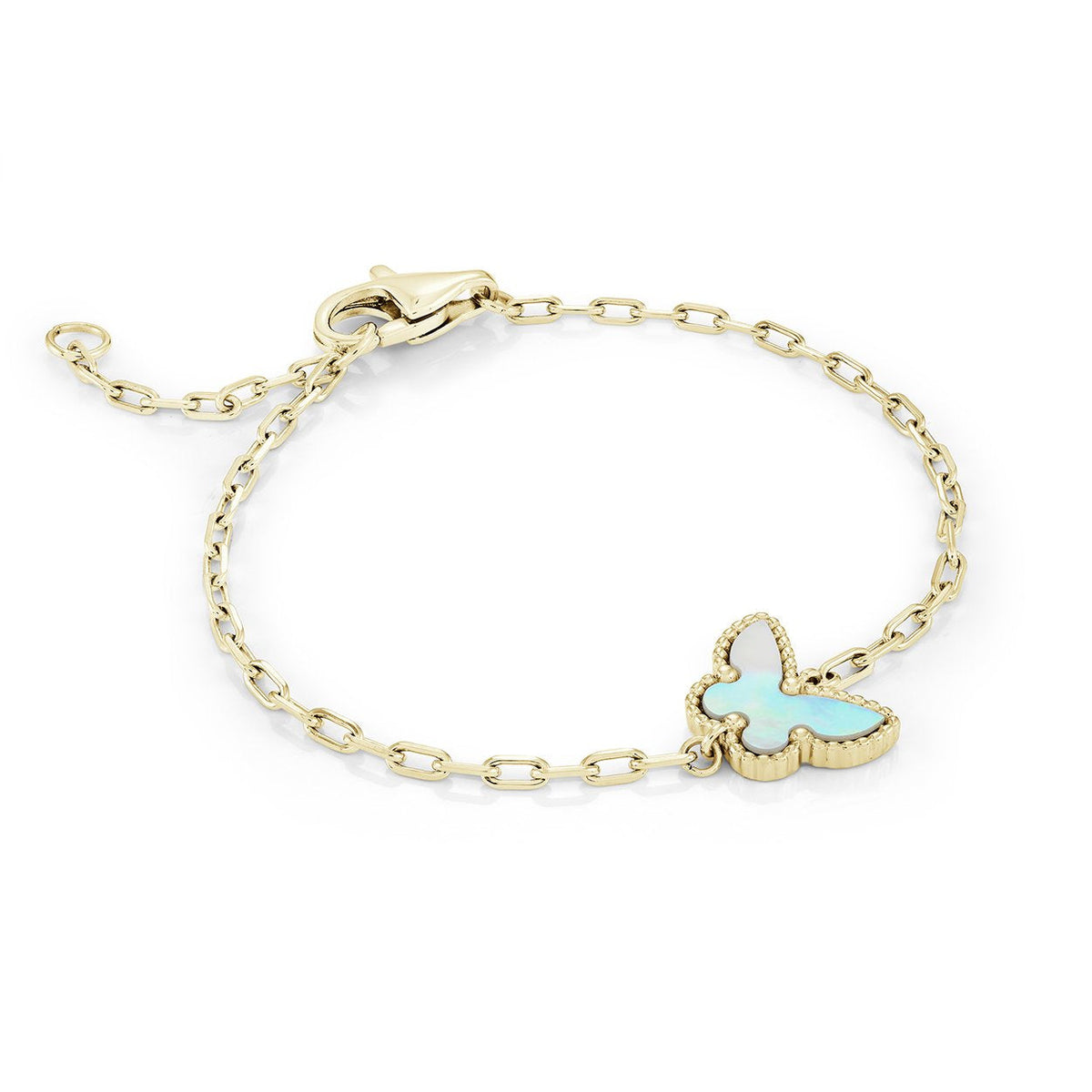 Mother-of-Pearl Butterfly Bracelet, GP