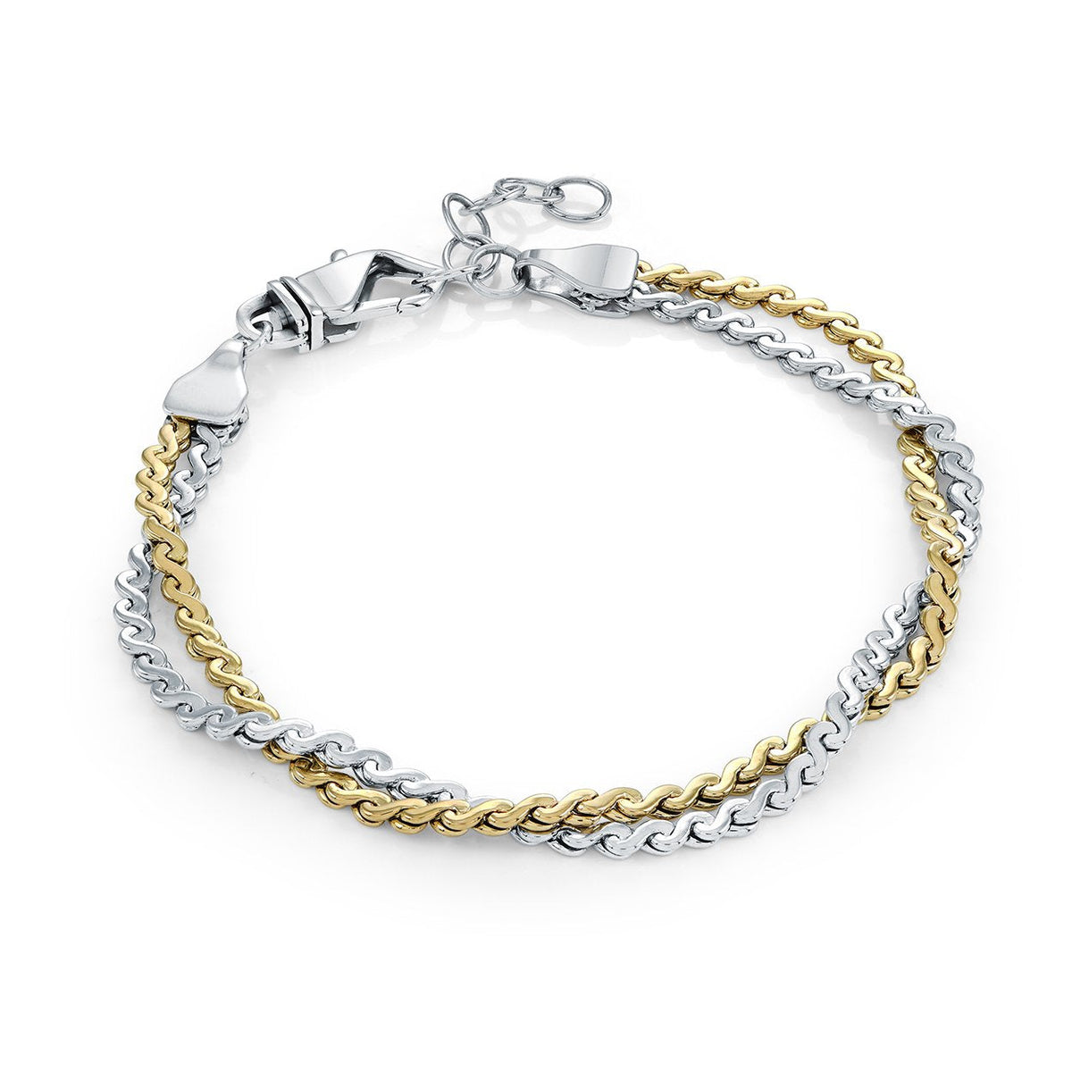 Two-Tone Flat Serpentine Twist Bracelet