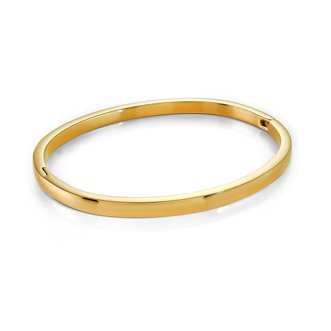 4MM Oval Polished GP Bangle, 6.5"