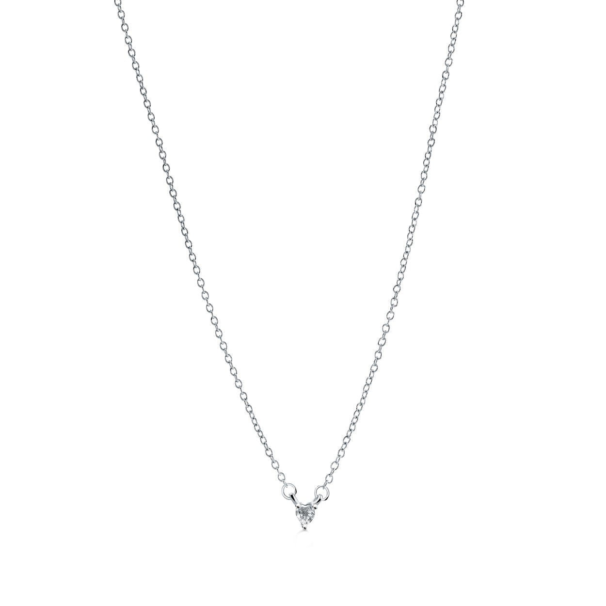 Children’s Stainless Steel CZ Heart Necklace