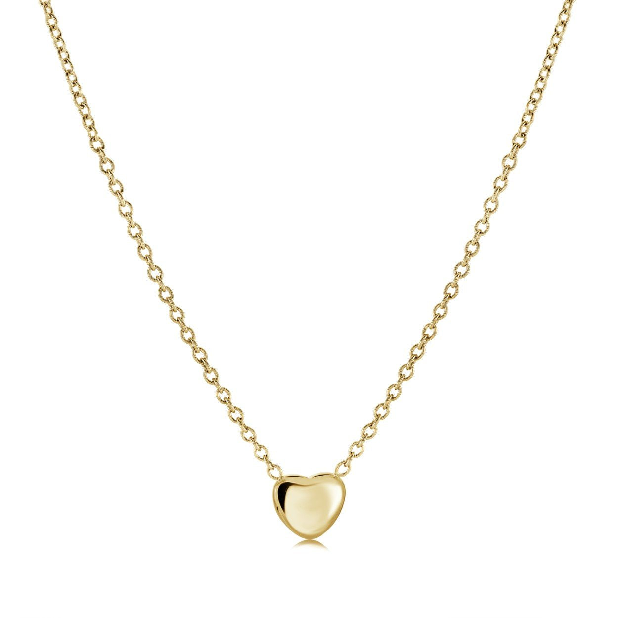 Children’s Gold IP Puff Heart Necklace