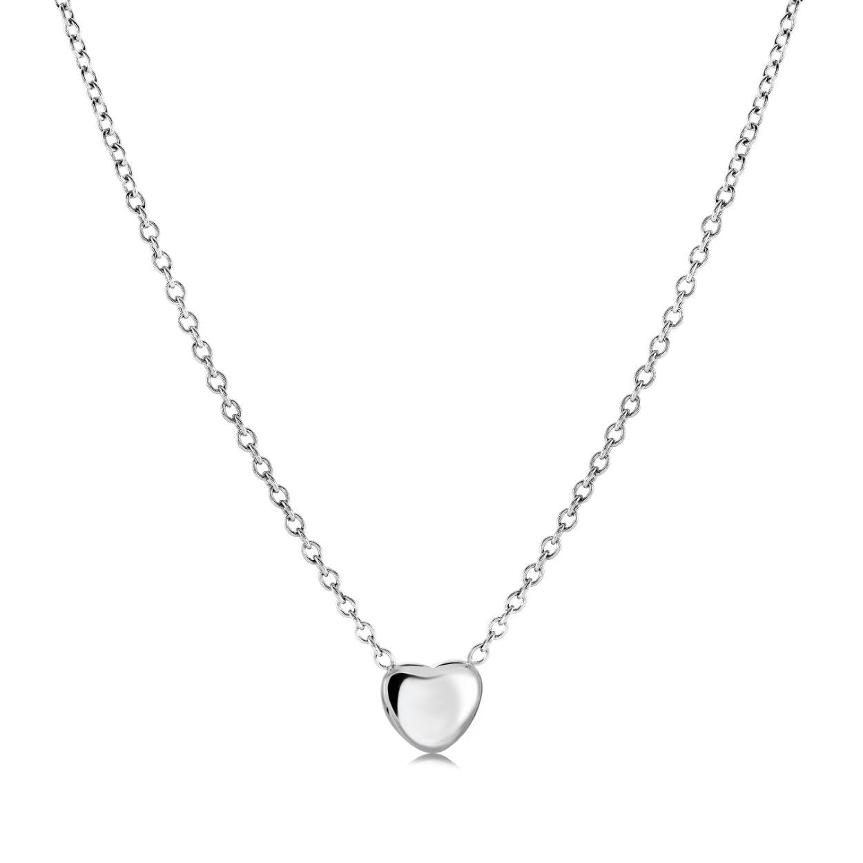 Children’s Stainless Steel Puff Heart Necklace