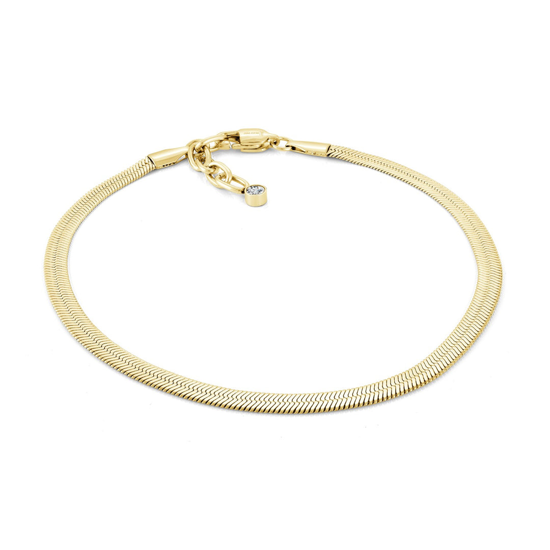 Italgem Steel Herringbone Anklet, 10"