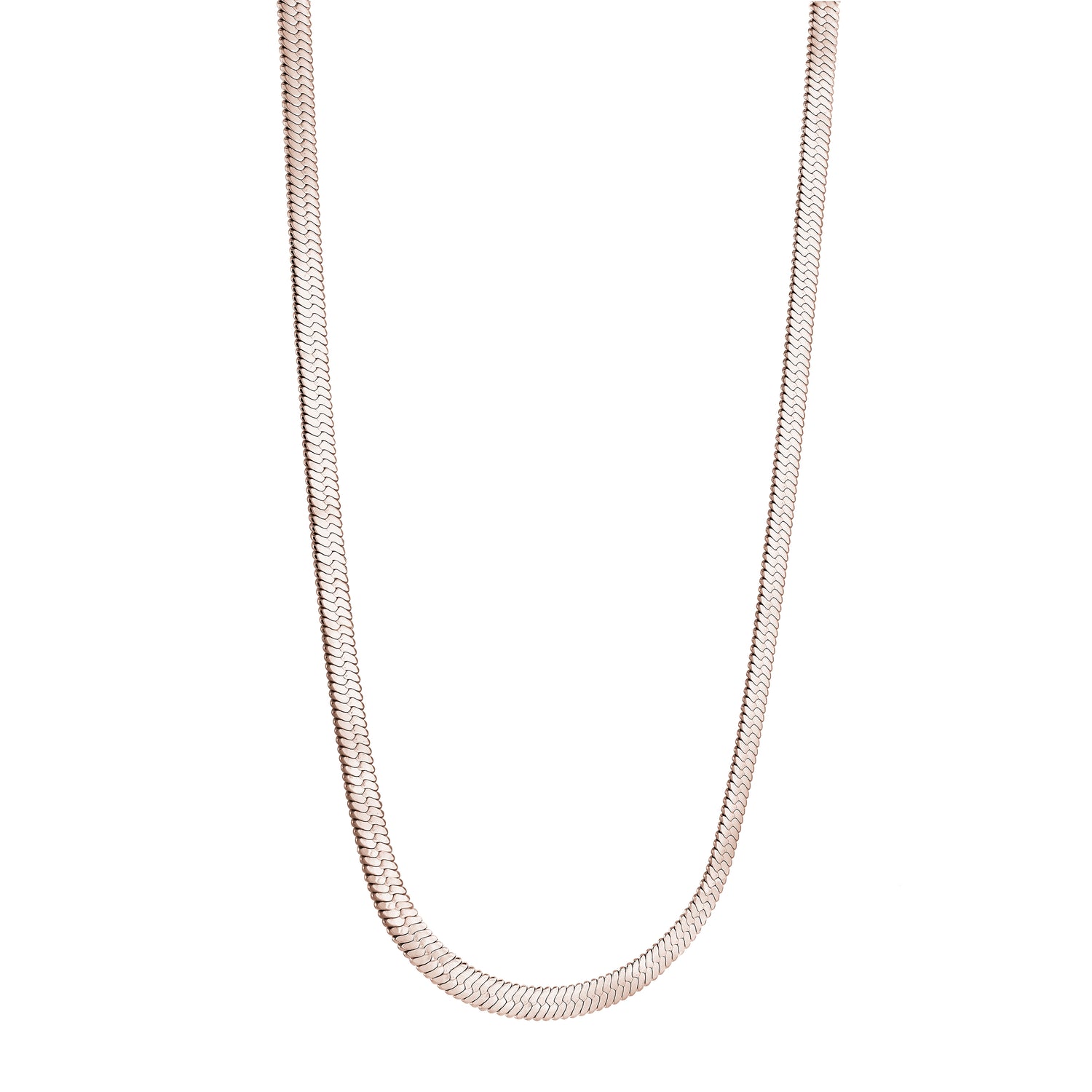 Stainless Steel Rose Plated Herringbone Chain