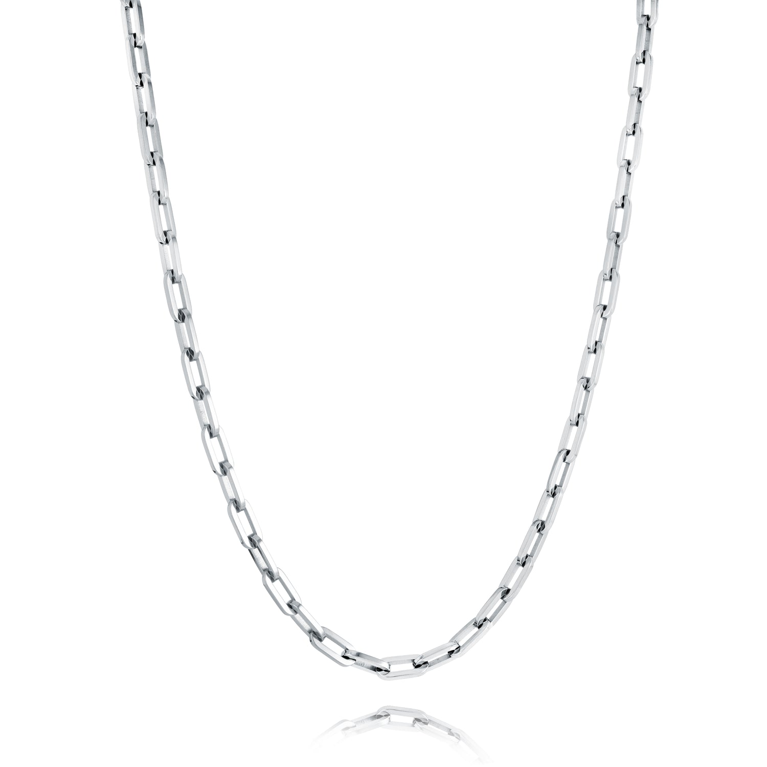 Stainless Steel Round Paperclip Link Chain, 20"