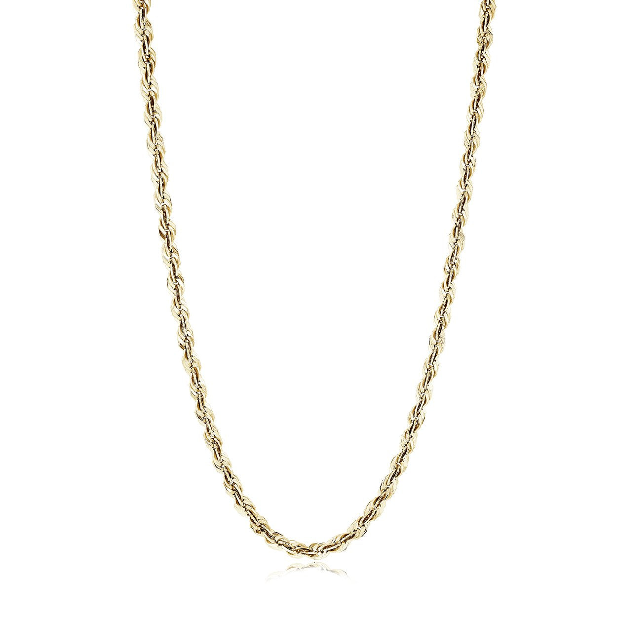 Italgem Gold IP Stainless Steel 4mm Diamond-Cut Rope Chain