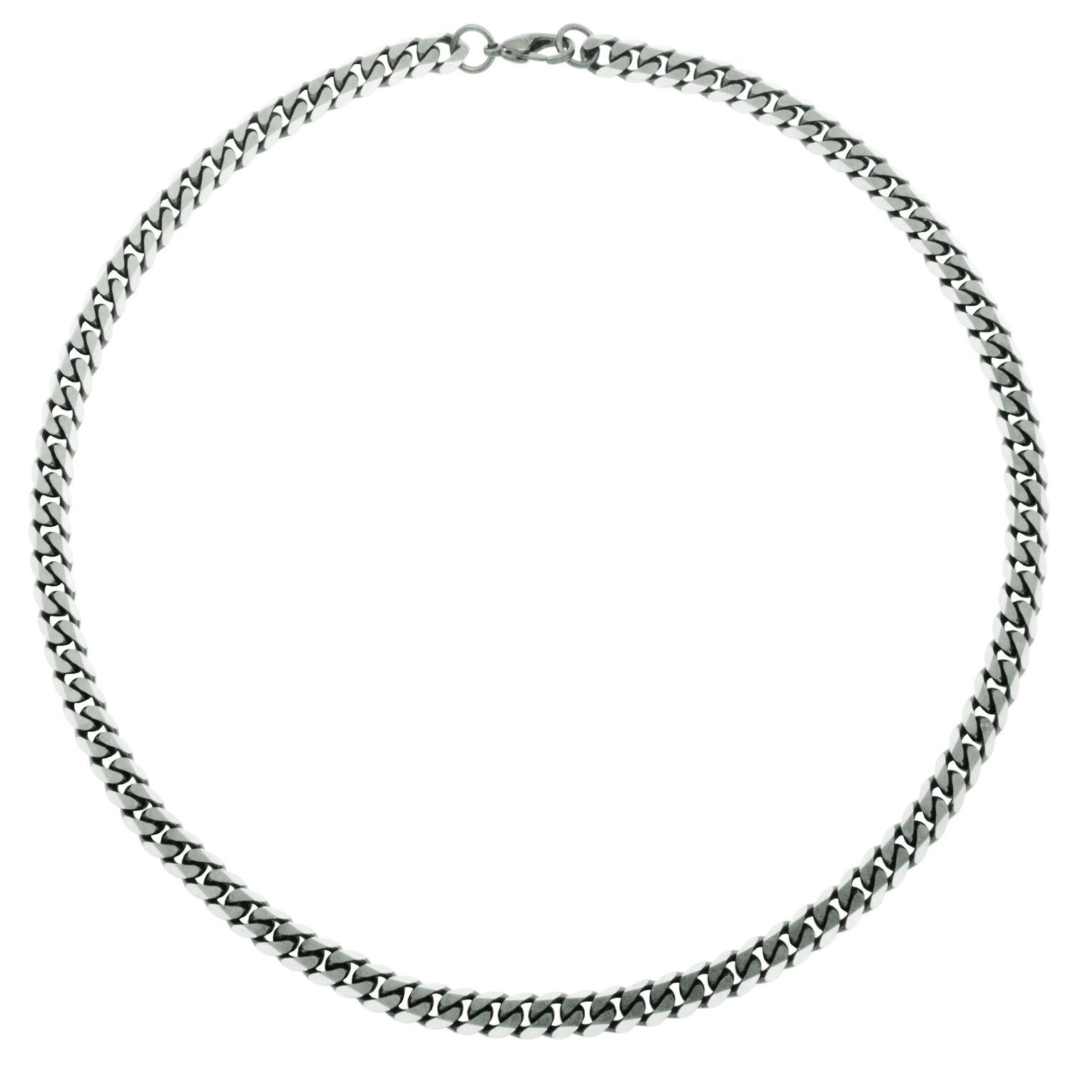 Stainless Steel 8mm Brushed Satin Curb Link Chain Necklace