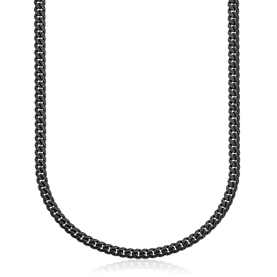 Antique Black Ion-Plated Stainless Steel 8mm Curb Link Chain