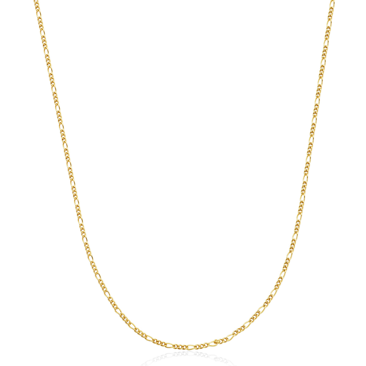 3mm Yellow Tone Figaro Link Chain, 20"