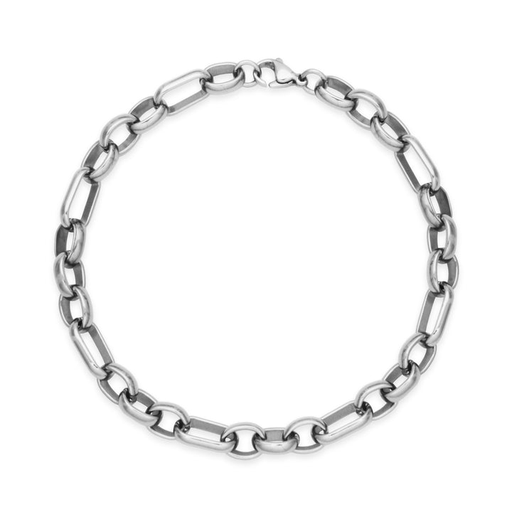 Stainless Steel 7mm Chunky Oval Link Chain Bracelet
