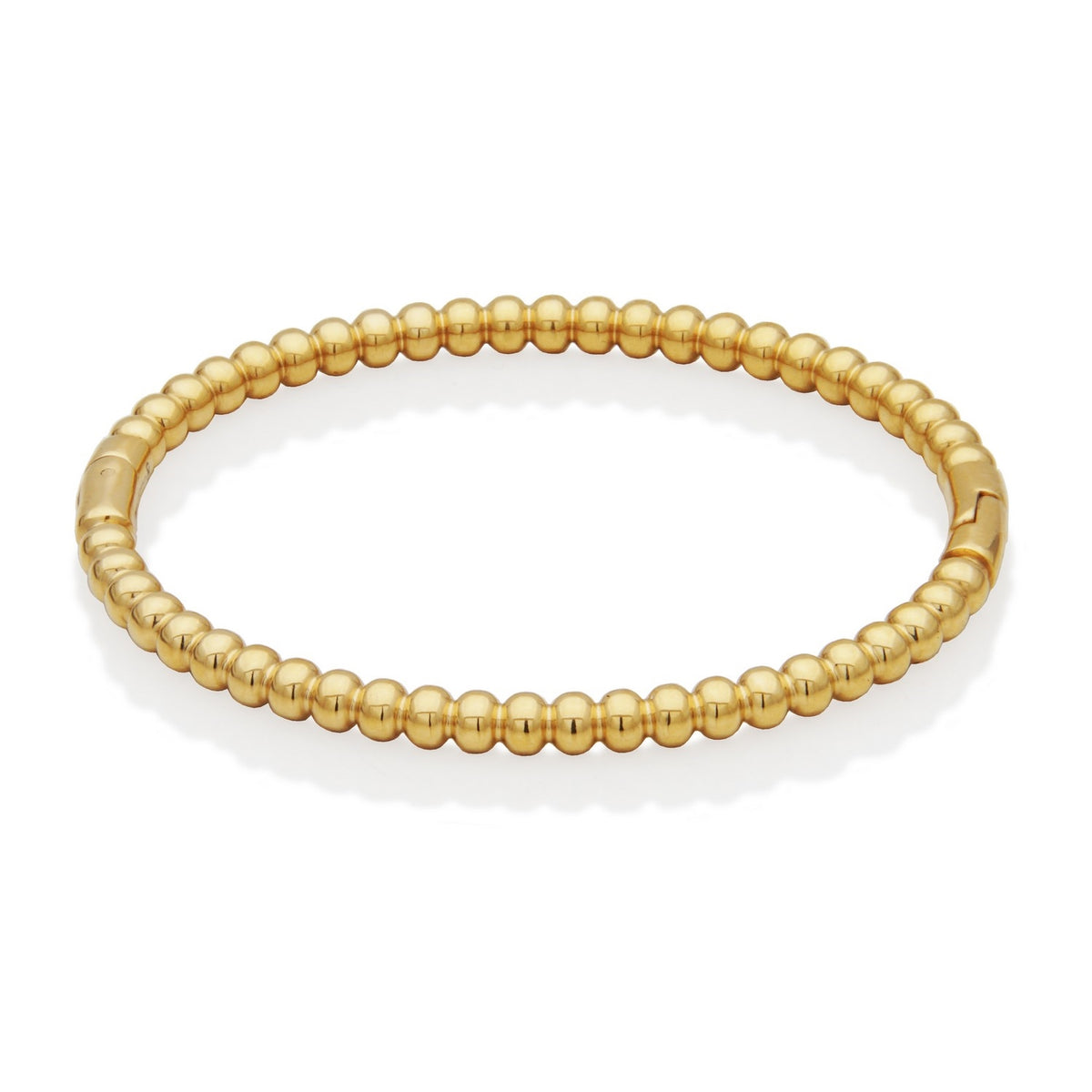 Yellow, Stainless Steel Beaded Oval Bangle Bracelet