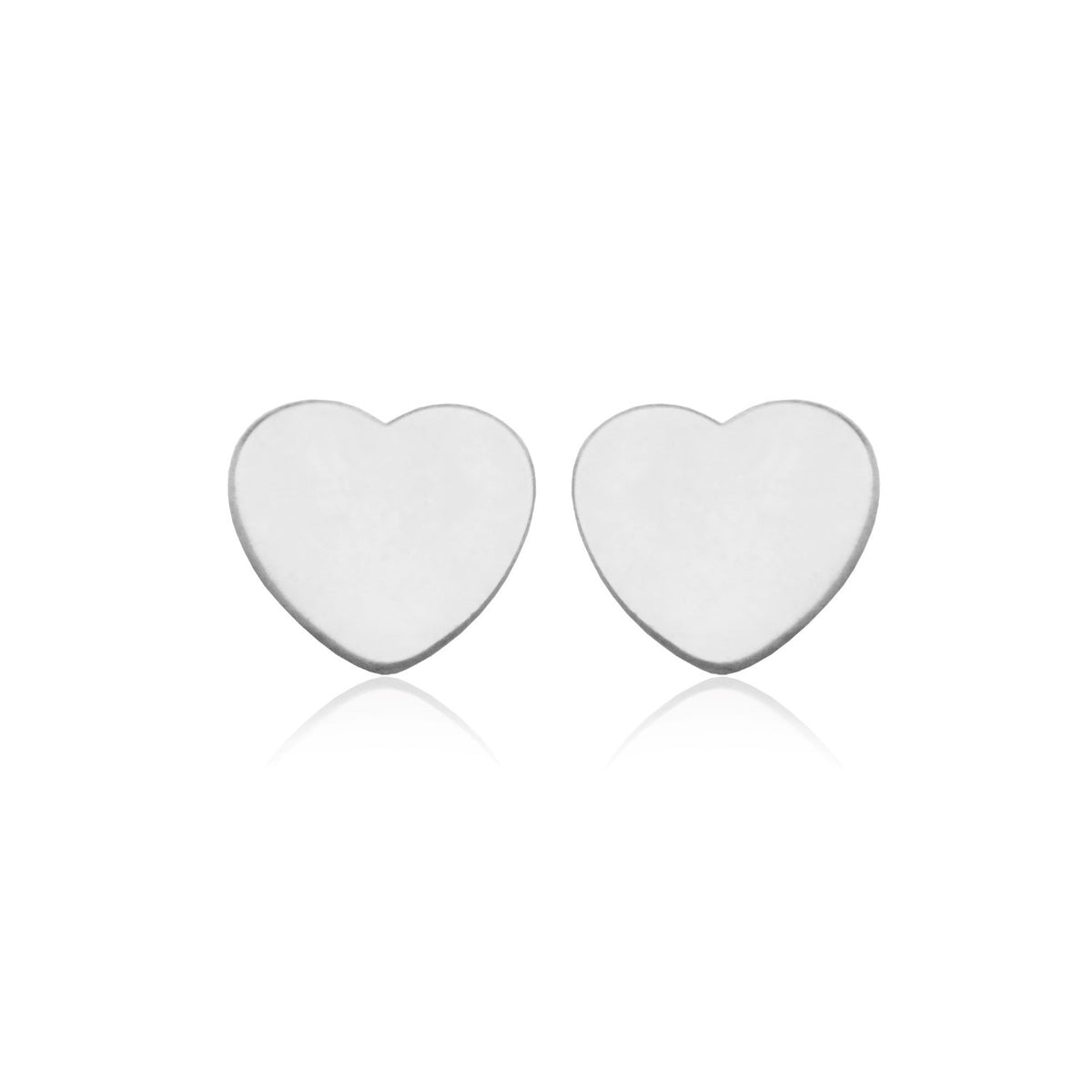 Heart Stud Earrings, Stainless Steel