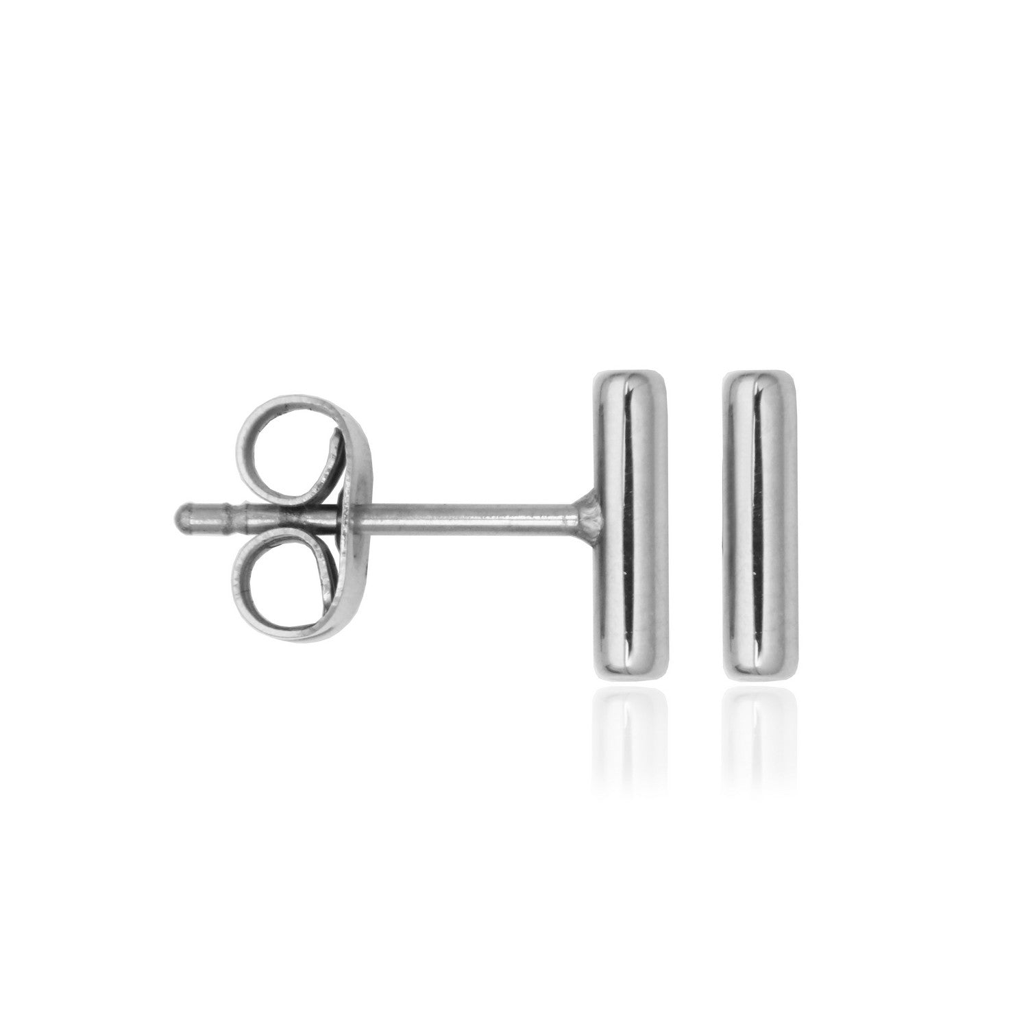 Stainless Steel 8x2mm Mini Bar Stud Earrings