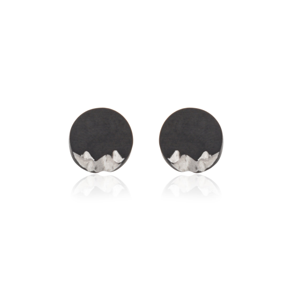 Black and White Stainless Steel Stud Earrings