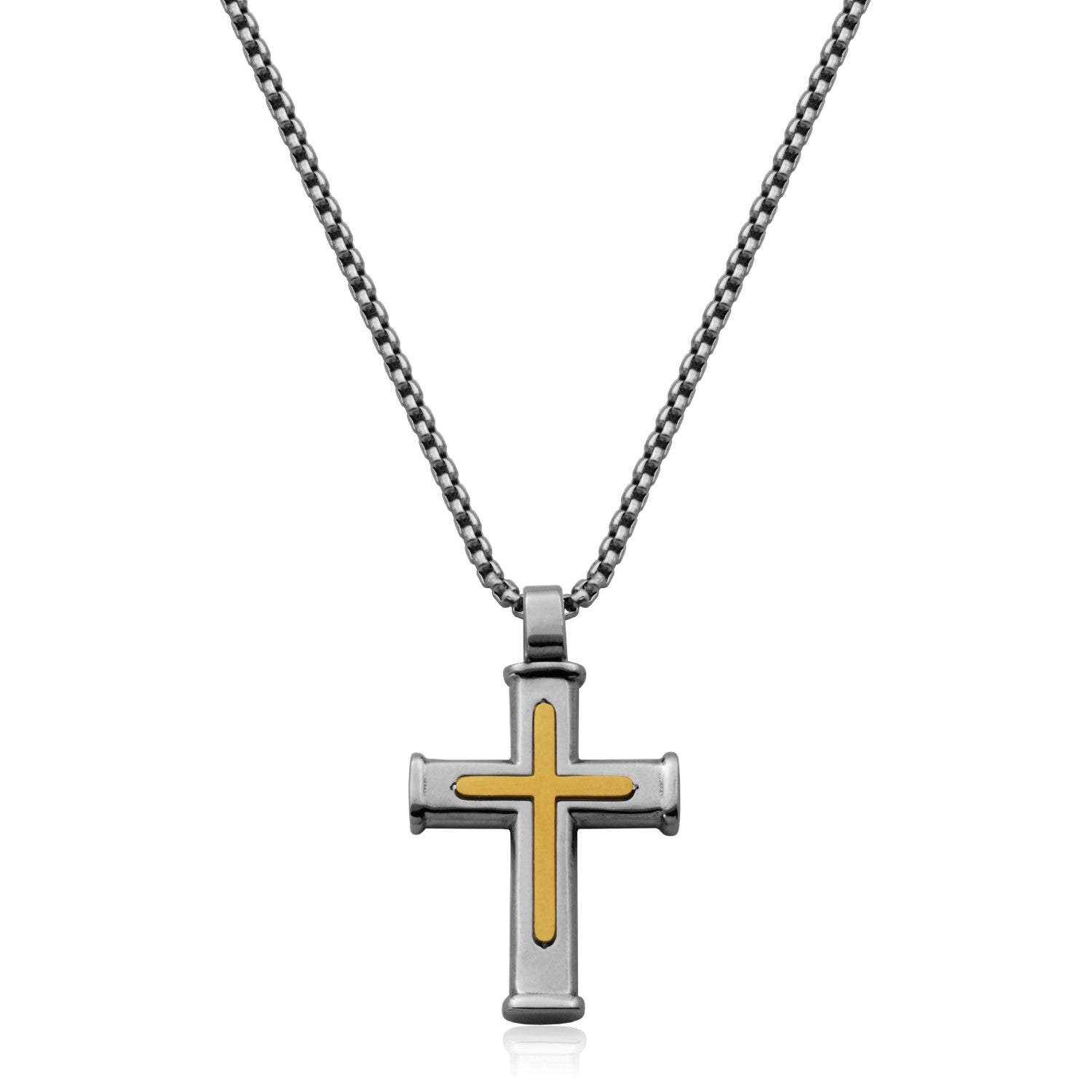 Two Tone Cross Pendant, 30MM