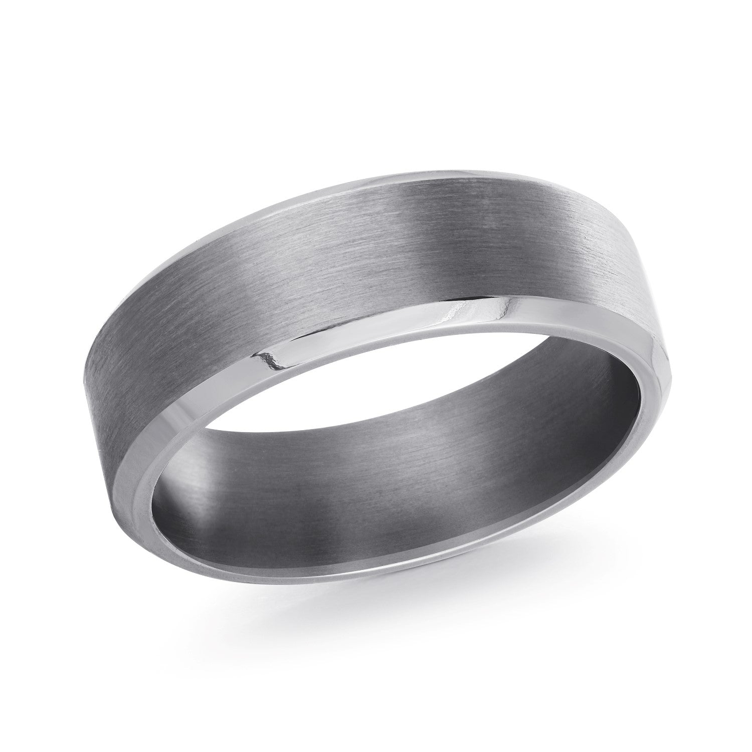 Tantalum 7mm Comfort Fit Wedding Band with Satin Finish Middle and Polished Edges