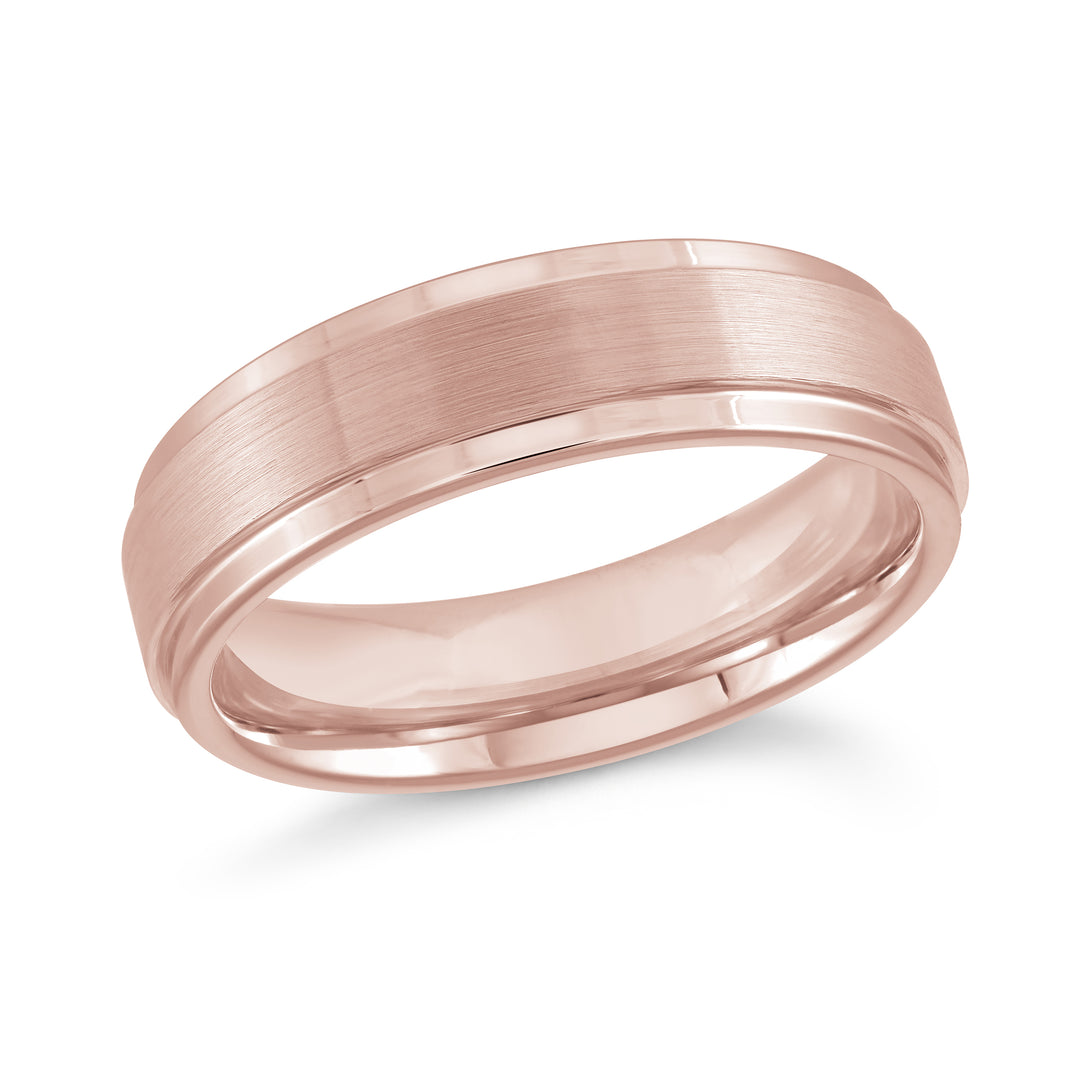 Gents 6mm comfort fit rose gol