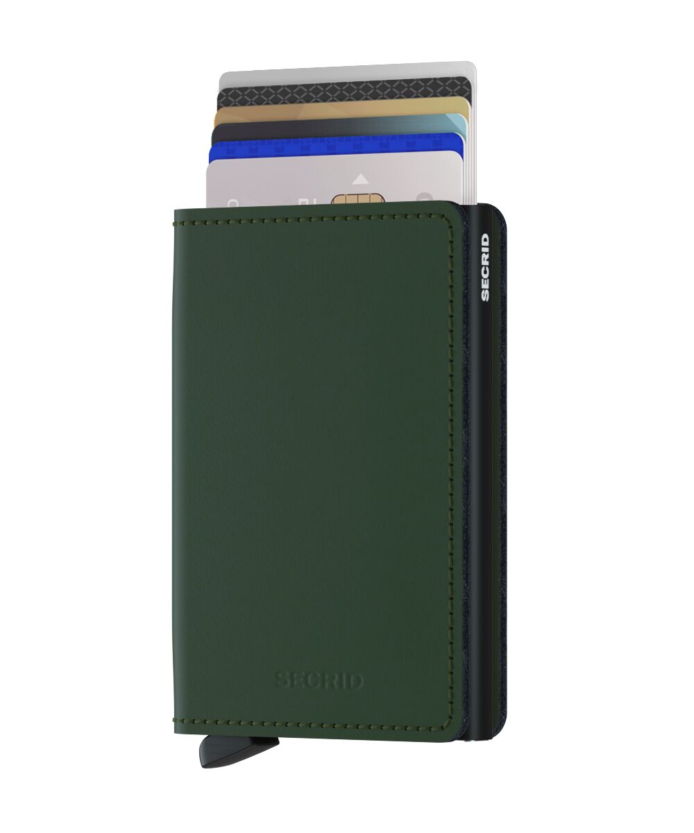 Slimwallet - Matte Black and Green
