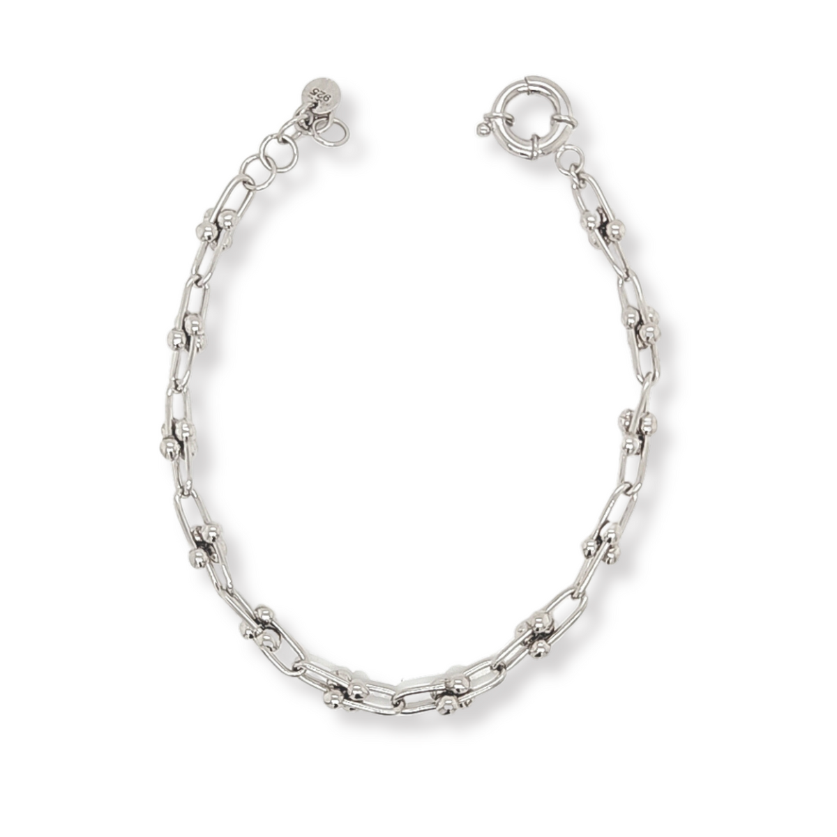 Sterling Silver u-link Bracelet, 7.5"