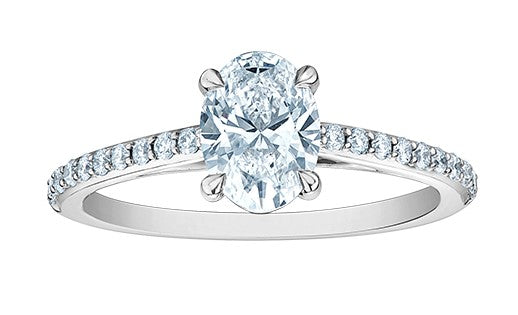 14K Lab Grown Diamond Oval Engagement Ring, 1.21 TDW