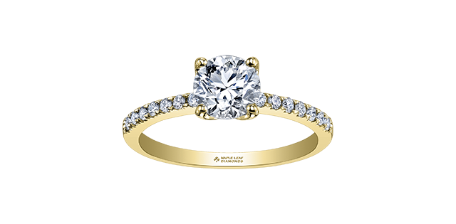 14 Karat Multi Stone Engagement Ring, 0.23 CT Center