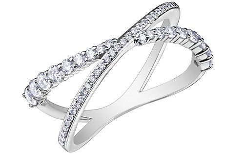 10 Karat Diamond Contemporary Ring, 0.09 TDW